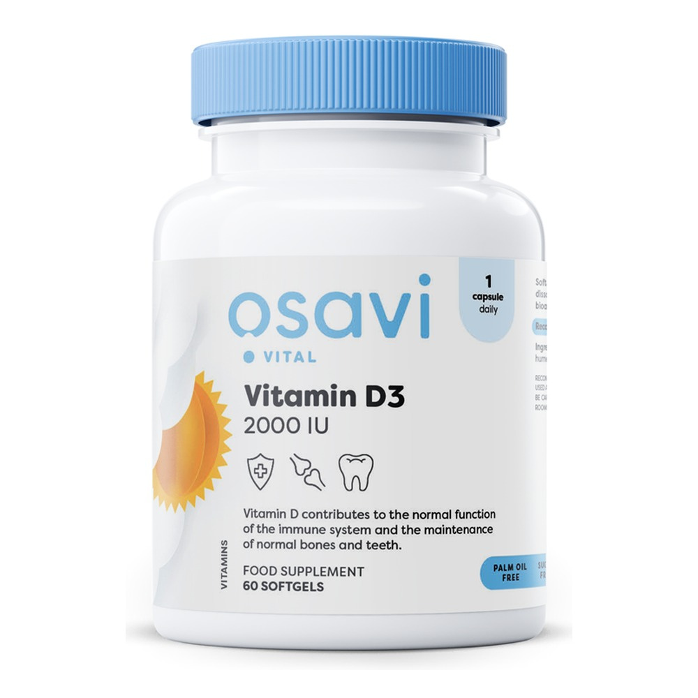 Osavi Vitamin D3 2000 IU for Immunity and Healthy Bones 60 Softgels