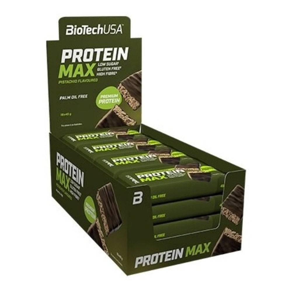 BioTechUSA Protein Max Bar Baton proteinowy, Pistacja 16 x 45g