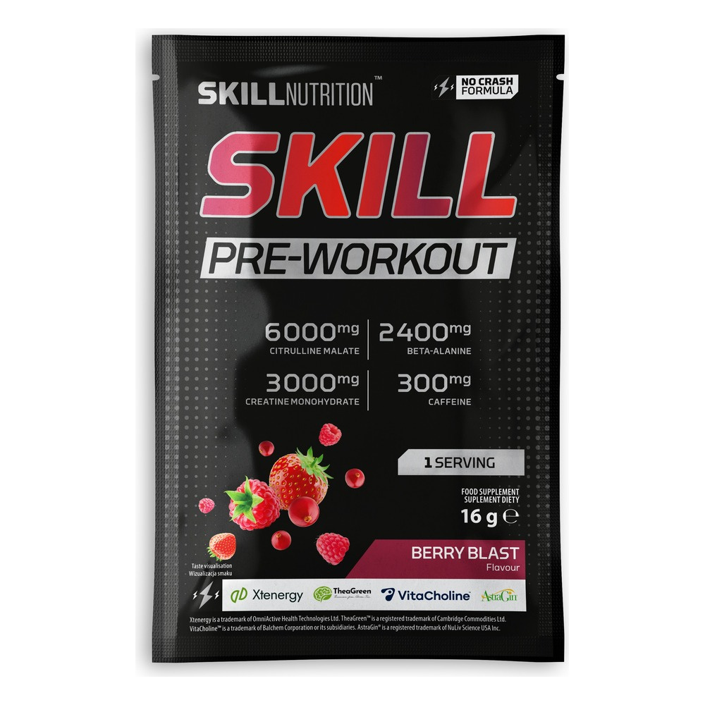 Skill Nutrition Skill Pre-Workout Powder Berry Blast 16.5g