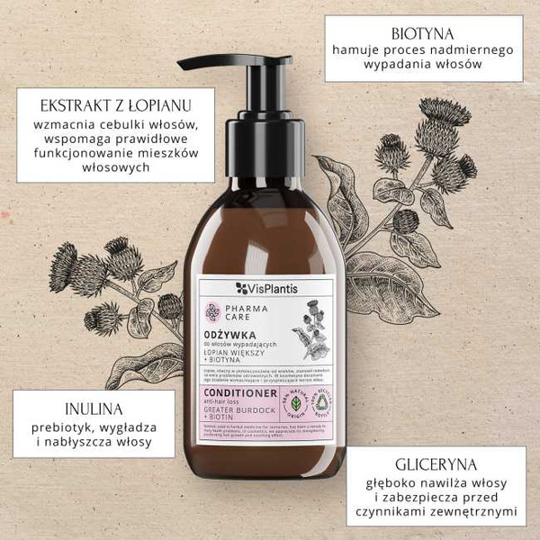 Vis Plantis Pharma Care Odżywka do Włosów Wypadających Łopian Większy i Biotyna 300ml