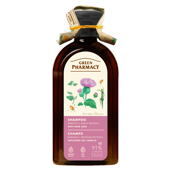 Green Pharmacy Shampoo with Burdock Root Extract and Wheat Protein for Hair with a Tendency to Fall Out 350ml