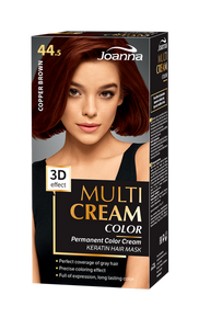 Joanna Multi Cream Color 3D Effect Hair Dye with Long-Lasting Effect No. 44.5 Copper Brown 1 Piece