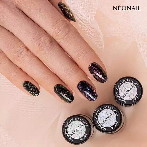 NeoNail UV/LED Soak Off Top Glow Violet Aurora Flakes 7.2ml