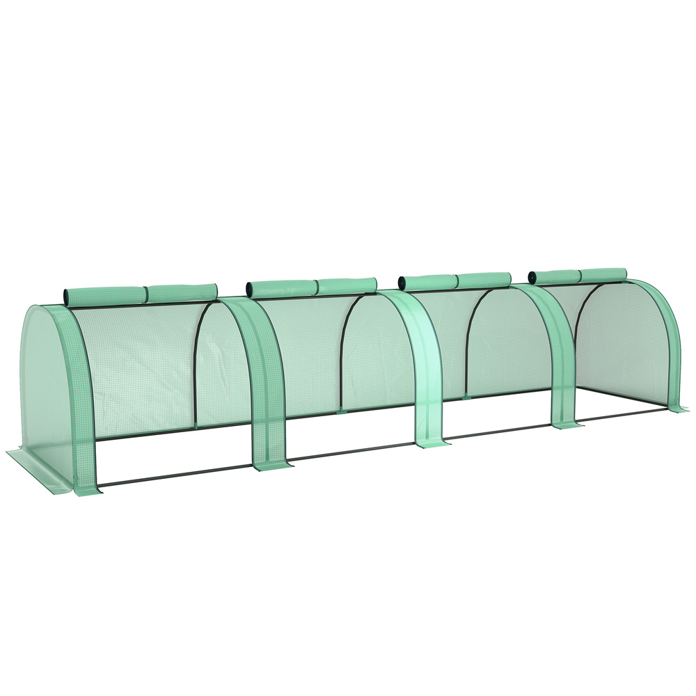 Outsunny 395  x 100 cm Low Tunnel Greenhouse - Green