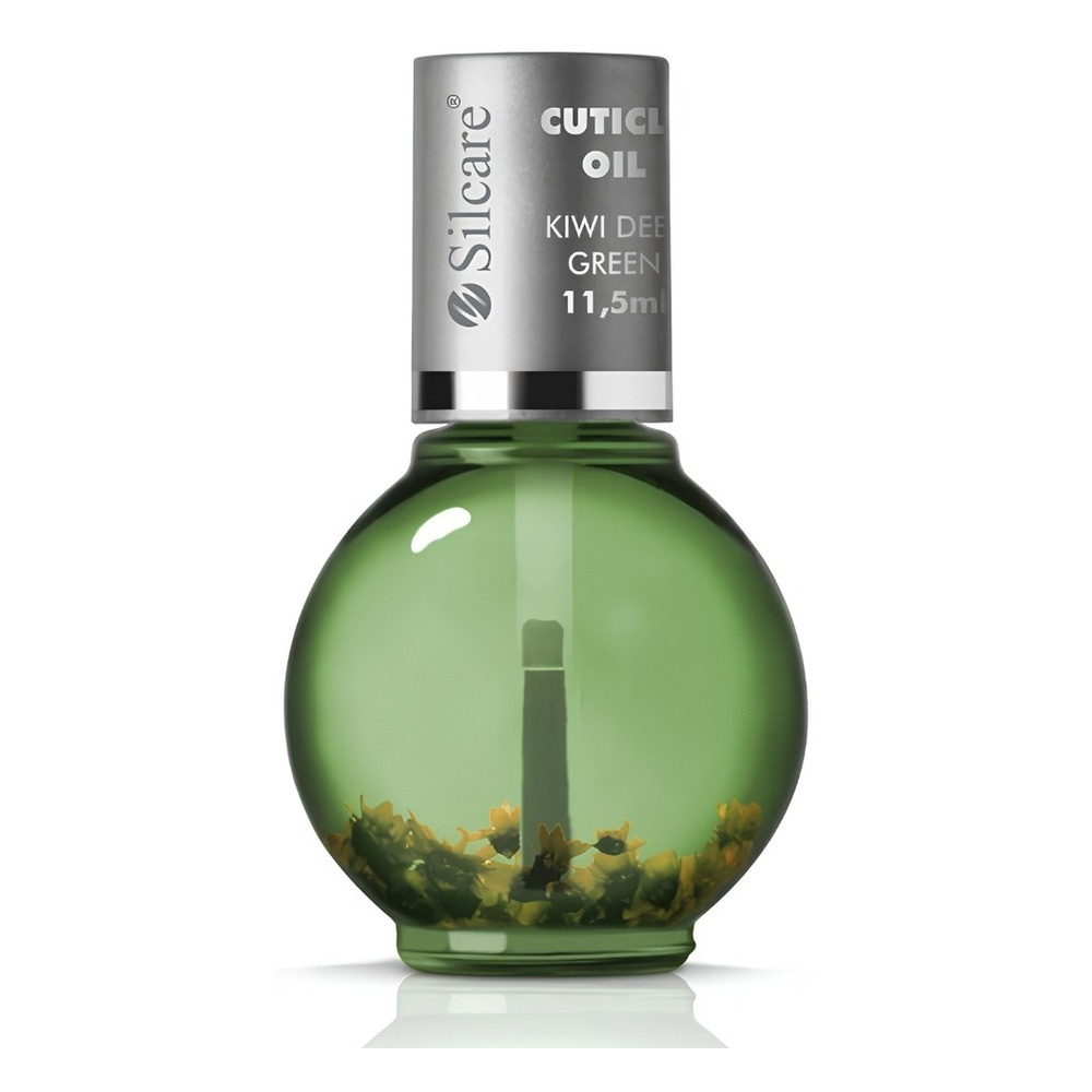 Silcare Garden of Colour Kiwi Deep Green Nail & Cuticle Oil with Flowers 11.5ml