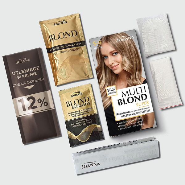 Joanna Multi Blond Rozjaśniacz do Włosów 5-6 Tonów  Proteiny Jedwabiu Efekt Świetlistych Pasemek 1 Sztuka