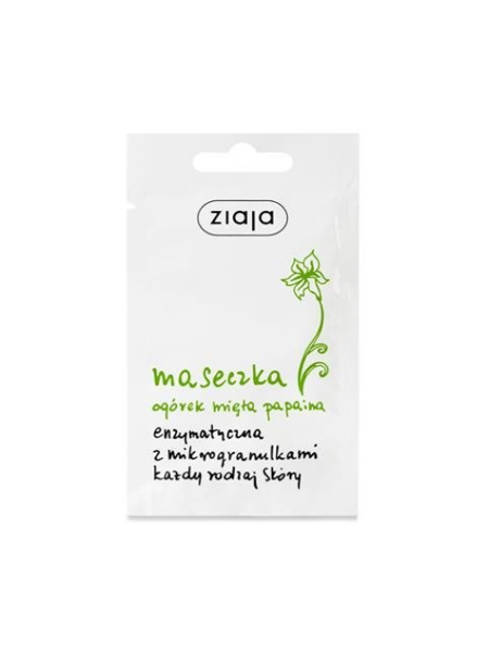 Ziaja Ogórek - Mięta Papaina Enzymatyczna Żelowa Maseczka dla każdego Rodzaju Skóry Vegan 7ml