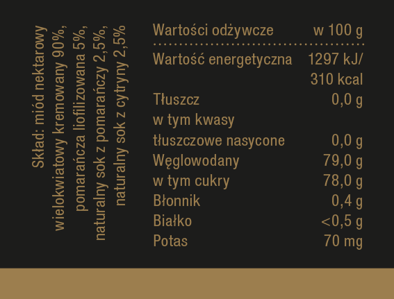 Bona Miód z Pomarańczą Naturalny Pyszny Smak 245g