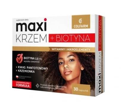 Colfarm Maxi Krzem + Biotyna Witaminy i Mikroelementy 30 Kapsułek