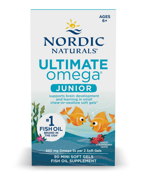 Ultimate Omega Fish Oil Junior, 680mg Strawberry (EAN 768990891069) - 90 mini softgels