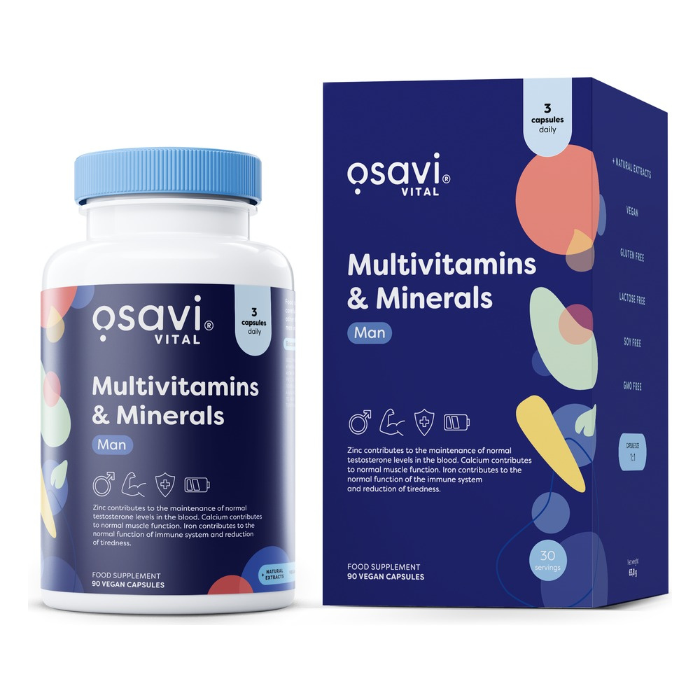 Osavi Multiwitamina i Minerały dla Mężczyzn 90 Wegańskich Kapsułek