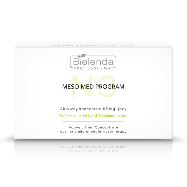 Bielenda Professional Meso Med Program Active Lifting Concentrates with 3% DMAE & Sodium Lactate for Microneedling Mezotherapy 10 x 3ml