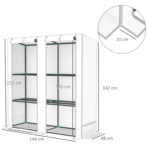 Outsunny Three-Tier Mini Greenhouse - White
