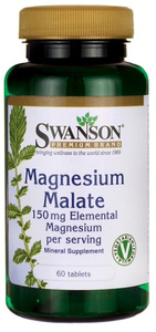 Swanson Magnesium Malate 150mg Elemental Magnesium 60 Tablets