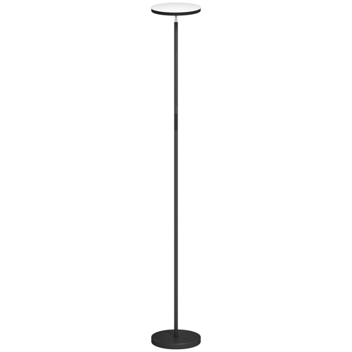 HOMCOM RGB Uplighter Floor Lamp, Tall Dimmable Standing Lamp with Remote & Touch Control, 350° Rotatable Head for Living Room Bedroom, 2700K-6000K Colour Temperatures, Black