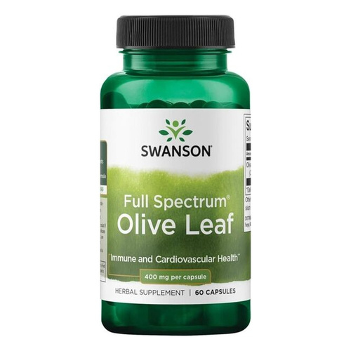 Swanson Full Spectrum Olive Leaf 400mg Liść Oliwny 60 Kapsułek