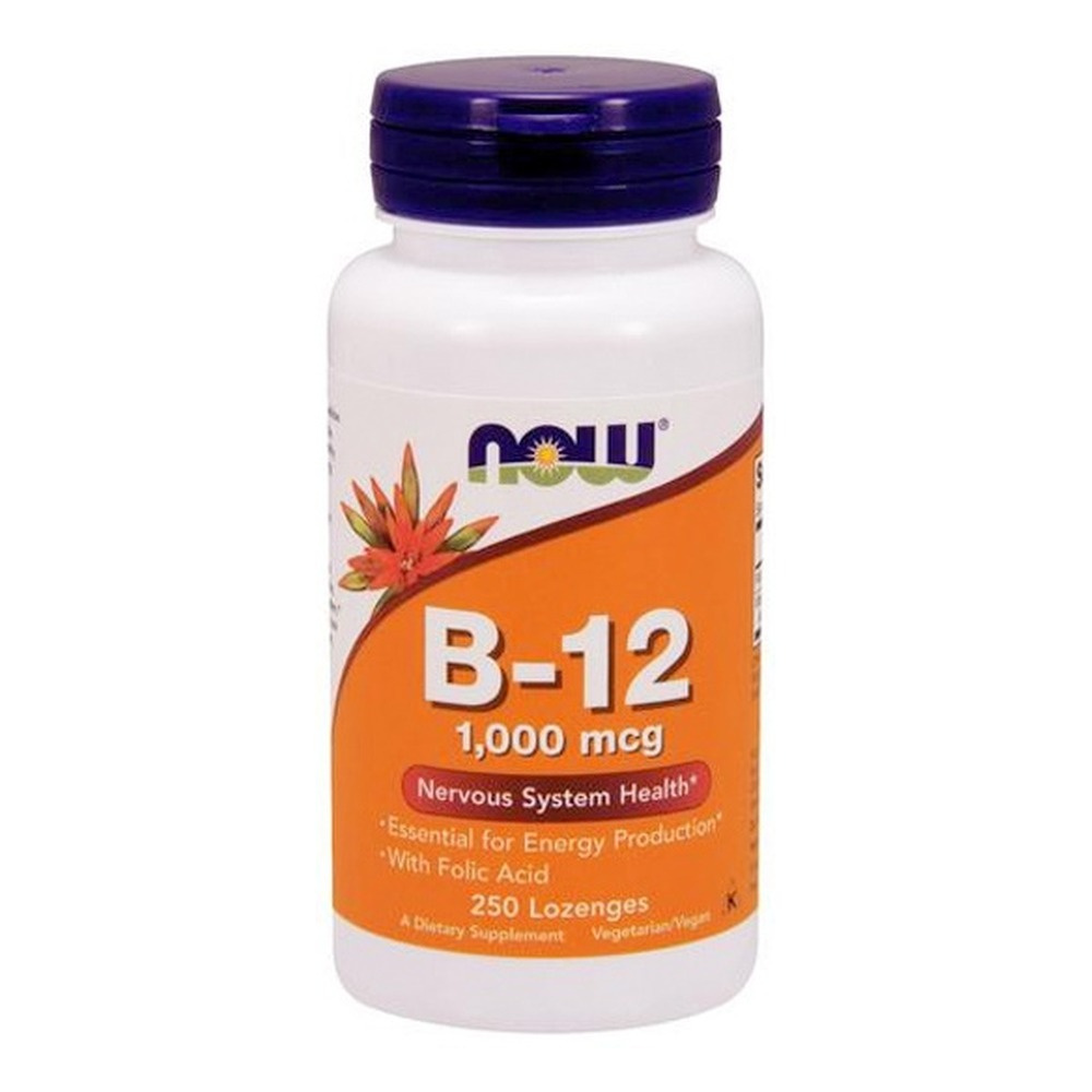 Now Foods Vitamin B-12 z Kwasem Foliowym 1000mcg 250 Kapsułek