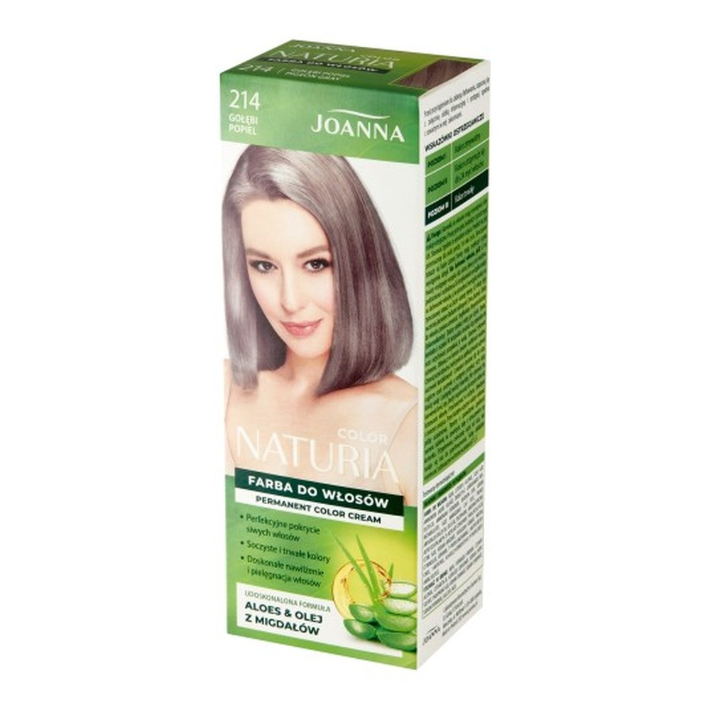 Joanna Naturia Permanent Hair Color Paint Care Shine Dye 214 Pigeons Gray 100ml