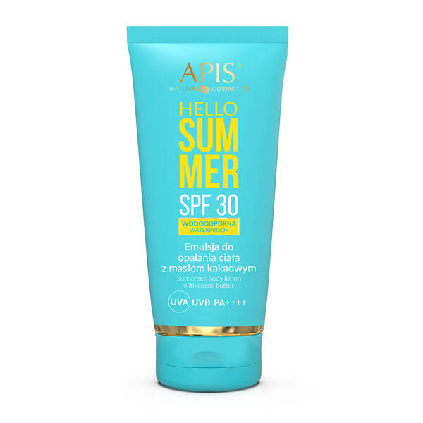 Apis Hello Summer Emulsja do Opalania Ciała z Masłem Kakaowym SPF30 dla każdego Rodzaju Skóry 200ml