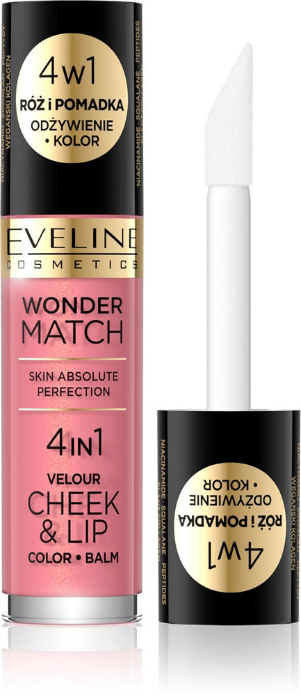 Eveline Wonder Match Cheek & Lip 4w1 Róż i Pomadka w Płynie Nr 3 4,5ml