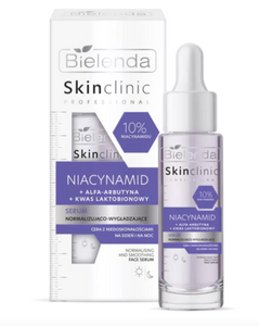Bielenda Skin Clinic Professional Niacynamid Serum Normalizująco-Wygładzające dla Skóry z Niedoskonałościami na Dzień i na Noc 30ml