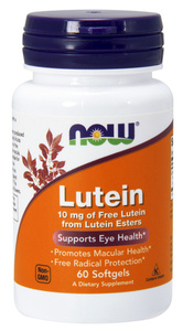 NOW Foods Lutein 10 mg Vision Support and Retinal Protection 60 Capsules