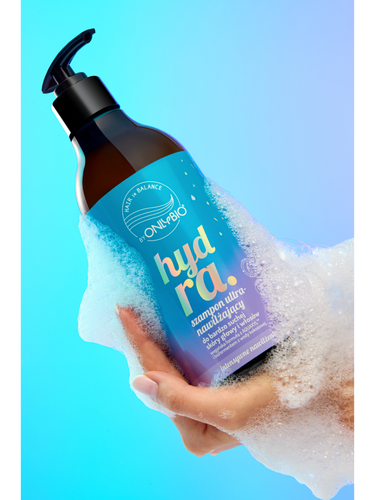 OnlyBio Hair in Balance Hydra Szampon Ultranawilżający do Bardzo Suchej Skóry Głowy i Włosów 400ml