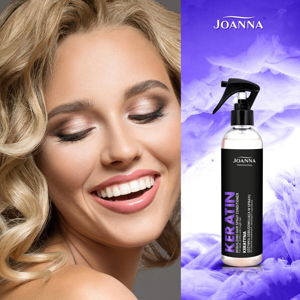 Joanna Professional Keratin Odżywka Odbudowująca w Sprayu dla Włosów Łamliwych i Szorstkich 300ml 