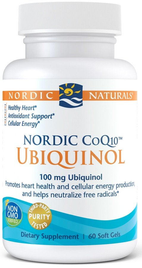 Nordic Naturals Koenzym Q10 Ubichinol 100mg na Energię i Wsparcie Antyoksydacyjne 60 Kapsułek