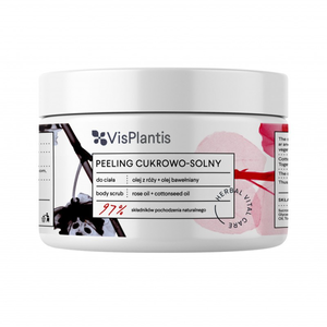 Vis Plantis - Peeling cukrowo - solny, olej z róży i olej bawełniany 200 ml