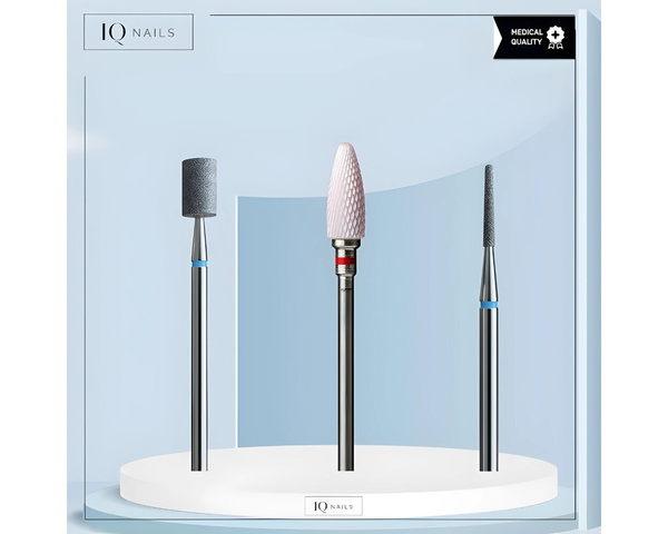 IQ Nails Podiatry Pack Drill Bits Pakiet Podologiczny 3 Sztuki