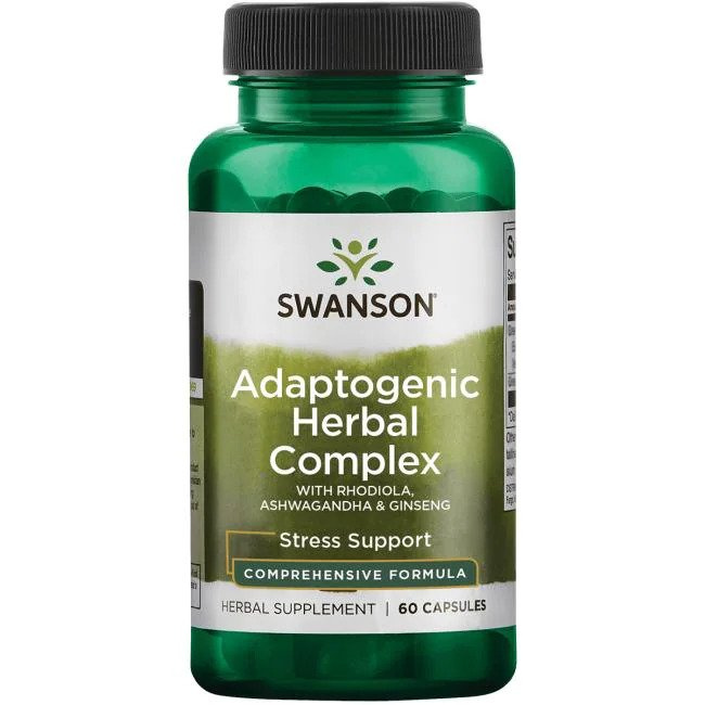 Swanson Adaptogenic Herbal Complex with Rhodiola Ashwagandha & Ginseng 60 Capsules