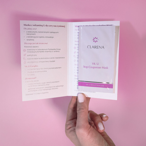 Clarena Vit U Reduction Line Maska z Witaminą U dla Skóry Naczyniowej 5ml