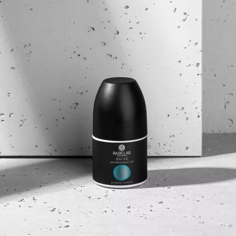 BasicLab Masculis Antyperspirant - Najlepsza 72H Ochrona Przed Poceniem i Komfort dla Mężczyzn, 60 ml