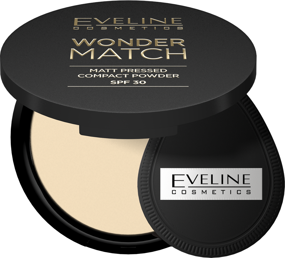 Eveline Wonder Match Matowy Puder Prasowany z Filtrem Ochronnym SPF30 Nr 01 Light Beige 8g