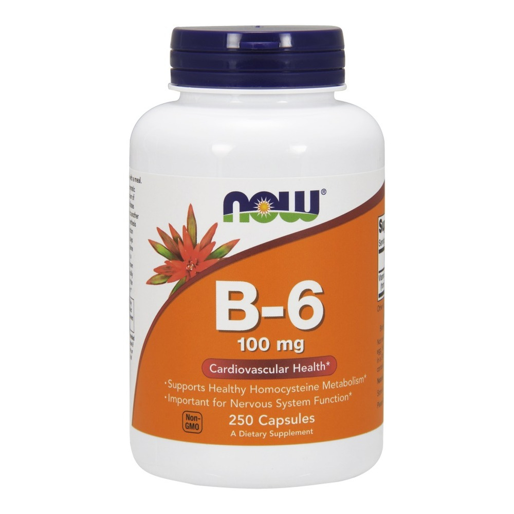 Now Foods Vitamin B-6 100mg Supports Nervous System 250 Capsules