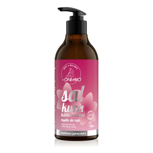 OnlyBio Body in Balance Mydło do Rąk Sakura Kwiat Wiśni dla Skóry Suchej i Szorstkiej 400ml