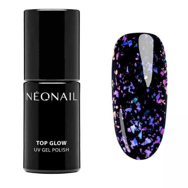 NeoNail UV/LED Soak Off Top Hybrydowy Glow Violet Aurora Flakes 7.2ml