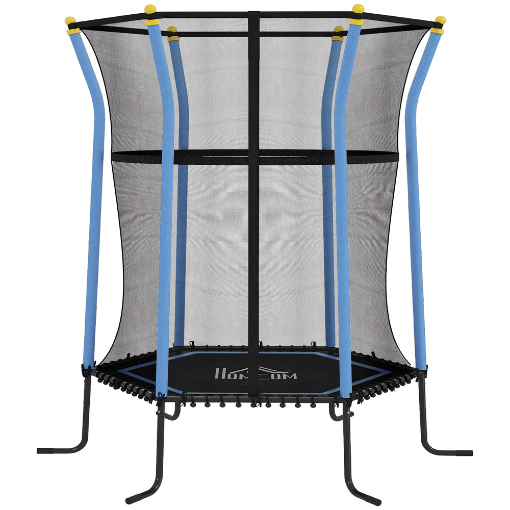 HOMCOM Kids Trampoline Mini Bouncer with Enclosure Safety Net For Ages 3-10 Years - Blue