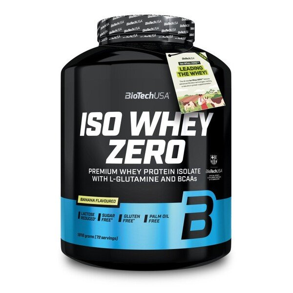BioTechUSA Iso Whey Zero Izolat Białka Serwatkowego Bananowy Na Wsparcie Mięśni 1816g