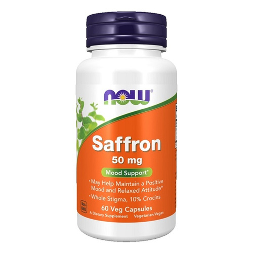 Now Foods Saffron 50mg Saffron Restful Sleep & Relaxation 60 Capsules