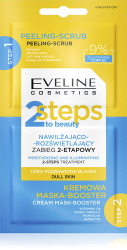 Eveline Moisturizing and Brightening 2-Step Treatment for Dry Tired Dull Skin 2x4ml