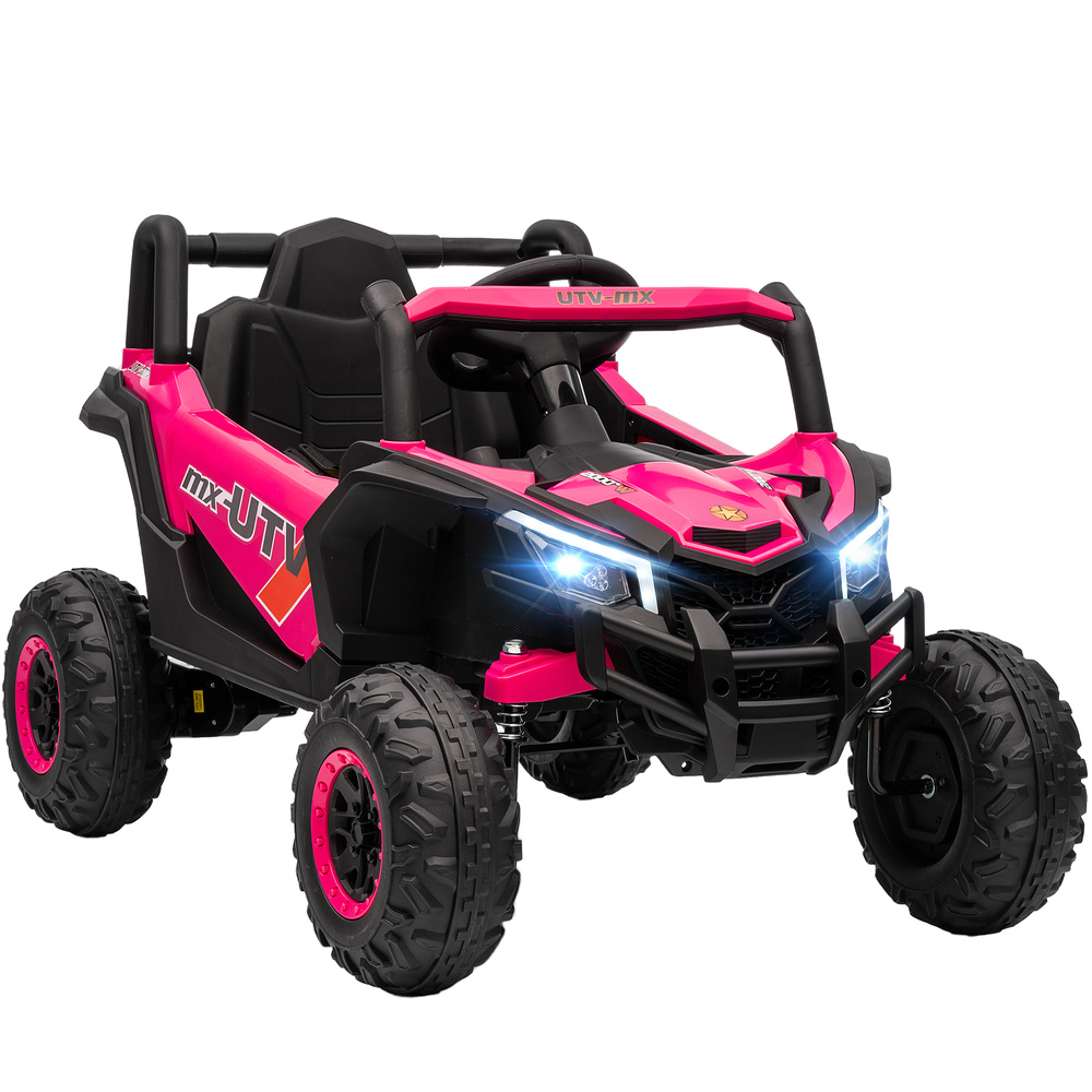 AIYAPLAY 12V Kids Ride On Car with Remote Control, Kids Electric Car with Suspension System, Music, for Kids 3-5 Years, Pink