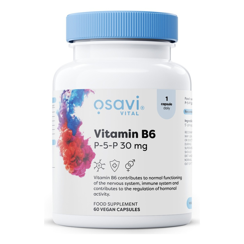 Osavi Witamina B6 P-5-P 30mg na Wsparcie Układu Nerwowego i Metabolizmu 60 Kapsułek