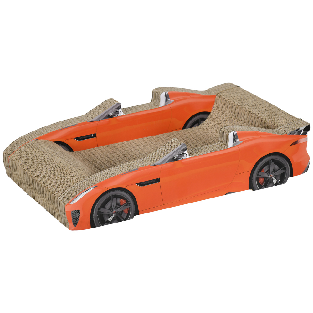 PawHut 2 in 1 Cat Scratching Board with Catnip, Car-shaped