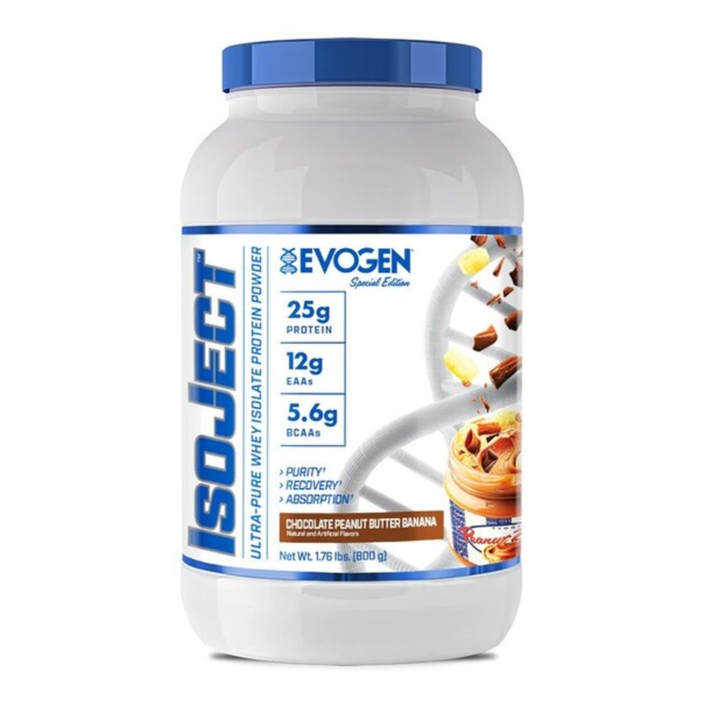 Evogen IsoJect Chocolate Peanut Butter Banana Whey Protein Isolate for Muscle Growth and Recovery 800g