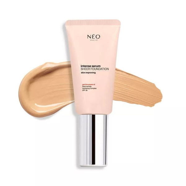 Neo Makeup Intense Serum Sheer SPF 30 Moisturizing Foundation No. 01 Porcelain with Glass Skin Effect 30ml