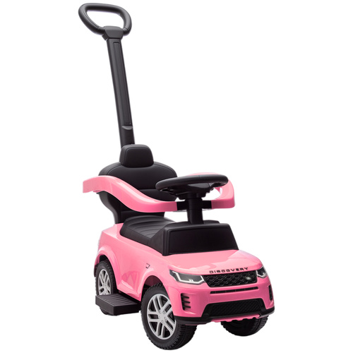 AIYAPLAY Land Rover Discovery Licensed Baby Push Car, 2-in-1 Ride on Car with Push Handle and Safety Guardrail, Pink
