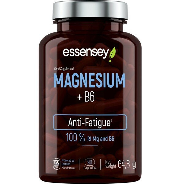 Essensey Magnesium B6 Dietary Supplement For Fatigue and Tiredness 90 Capsules