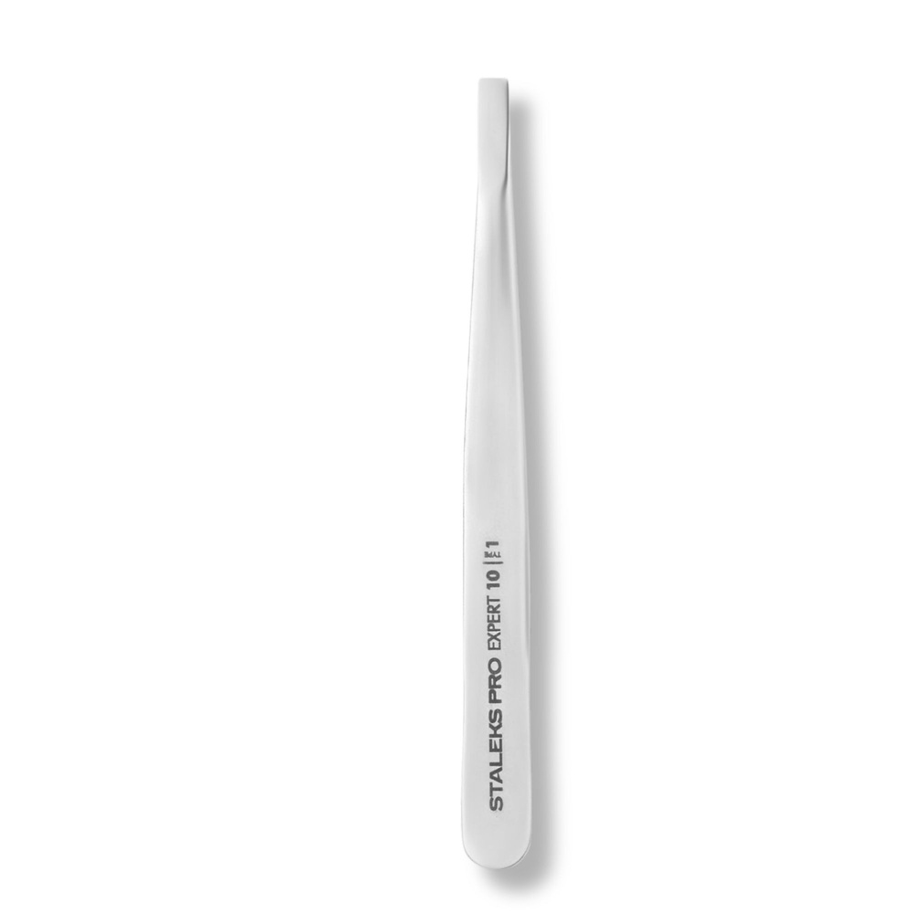 Staleks Pro Expert 10 Type 1 Eyebrow Tweezers Wide Straight Edges 1pc